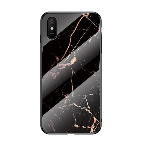 Custodia Silicone Gel Laterale Fantasia Modello Specchio Cover LS2 per Xiaomi Redmi 9i Oro e Nero