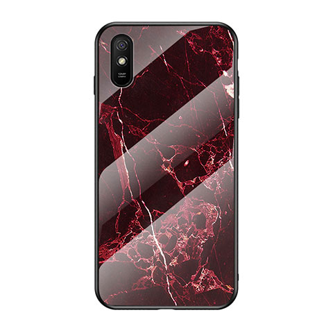 Custodia Silicone Gel Laterale Fantasia Modello Specchio Cover LS2 per Xiaomi Redmi 9i Rosso