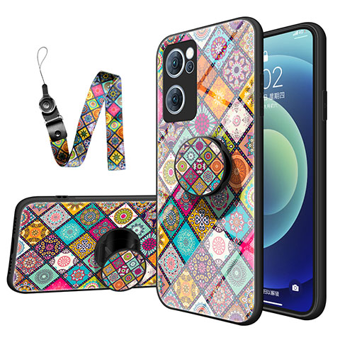 Custodia Silicone Gel Laterale Fantasia Modello Specchio Cover LS3 per Oppo Find X5 Lite 5G Multicolore