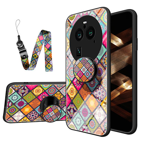 Custodia Silicone Gel Laterale Fantasia Modello Specchio Cover LS3 per Oppo Find X6 5G Multicolore