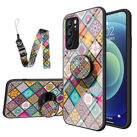 Custodia Silicone Gel Laterale Fantasia Modello Specchio Cover LS3 per Oppo Reno6 5G Multicolore