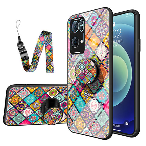 Custodia Silicone Gel Laterale Fantasia Modello Specchio Cover LS3 per Oppo Reno7 Pro 5G Multicolore