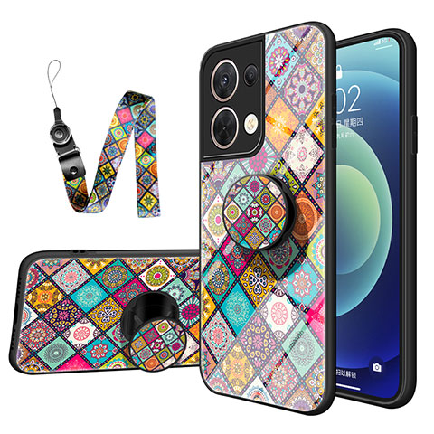 Custodia Silicone Gel Laterale Fantasia Modello Specchio Cover LS3 per Oppo Reno9 Pro 5G Multicolore