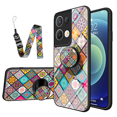 Custodia Silicone Gel Laterale Fantasia Modello Specchio Cover LS3 per Oppo Reno9 Pro+ Plus 5G Multicolore