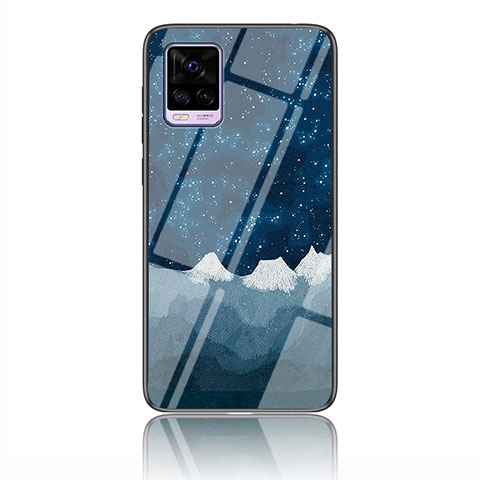 Custodia Silicone Gel Laterale Fantasia Modello Specchio Cover LS3 per Vivo V20 Blu