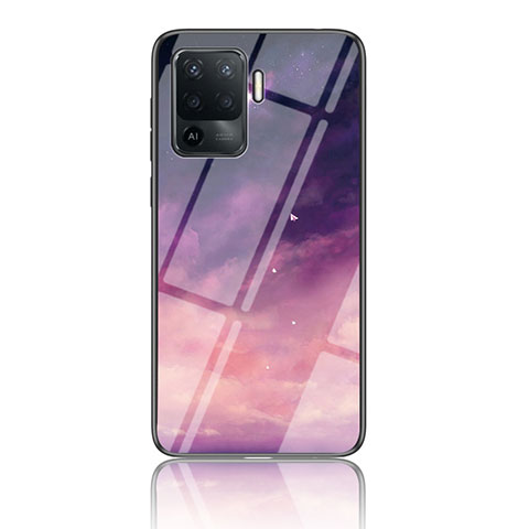 Custodia Silicone Gel Laterale Fantasia Modello Specchio Cover LS4 per Oppo A94 4G Viola