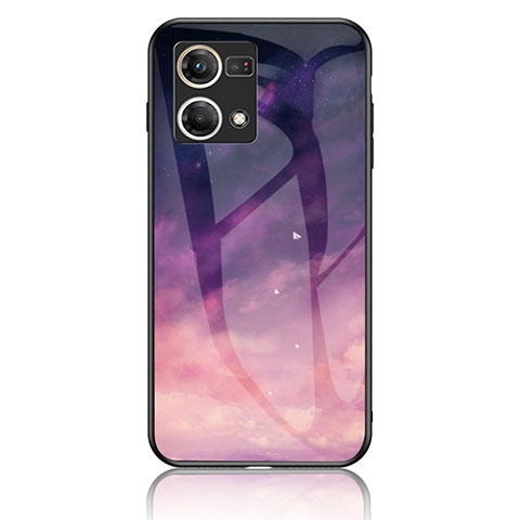 Custodia Silicone Gel Laterale Fantasia Modello Specchio Cover LS4 per Oppo F21 Pro 4G Viola