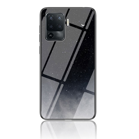 Custodia Silicone Gel Laterale Fantasia Modello Specchio Cover LS4 per Oppo Reno5 F Grigio