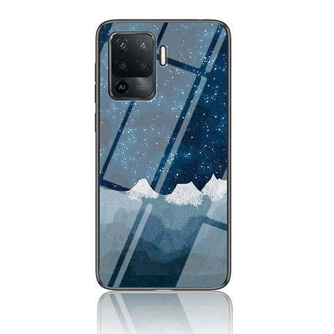 Custodia Silicone Gel Laterale Fantasia Modello Specchio Cover LS4 per Oppo Reno5 Lite Blu