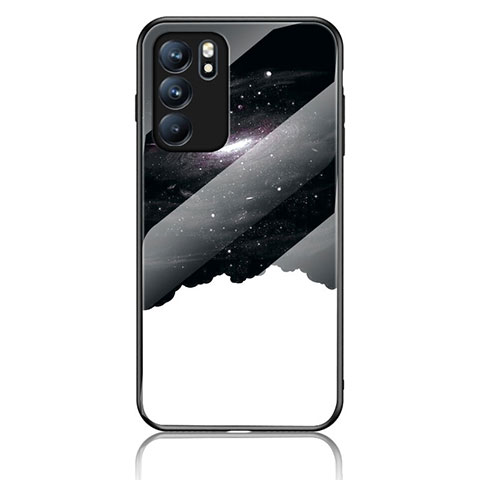 Custodia Silicone Gel Laterale Fantasia Modello Specchio Cover LS4 per Oppo Reno6 5G Nero