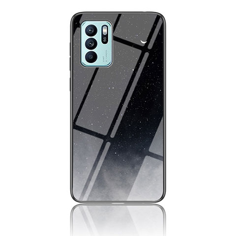 Custodia Silicone Gel Laterale Fantasia Modello Specchio Cover LS4 per Oppo Reno6 Z 5G Grigio