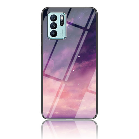 Custodia Silicone Gel Laterale Fantasia Modello Specchio Cover LS4 per Oppo Reno6 Z 5G Viola