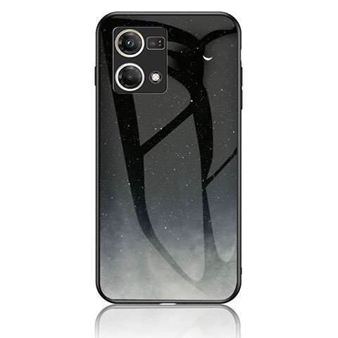 Custodia Silicone Gel Laterale Fantasia Modello Specchio Cover LS4 per Oppo Reno8 4G Grigio