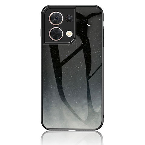 Custodia Silicone Gel Laterale Fantasia Modello Specchio Cover LS4 per Oppo Reno9 Pro 5G Grigio