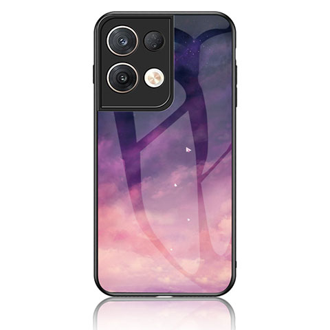 Custodia Silicone Gel Laterale Fantasia Modello Specchio Cover LS4 per Oppo Reno9 Pro+ Plus 5G Viola