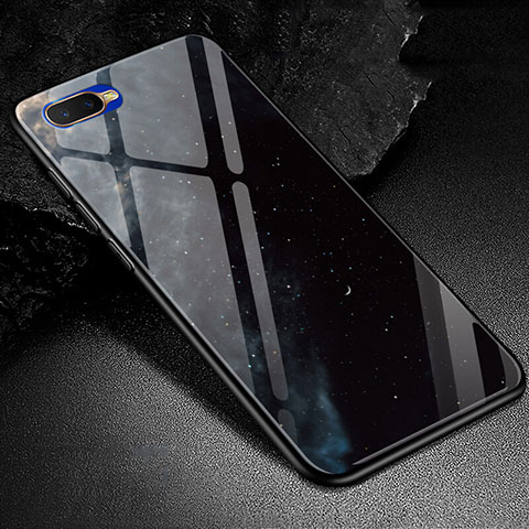 Custodia Silicone Gel Laterale Fantasia Modello Specchio Cover M01 per Oppo RX17 Neo Nero