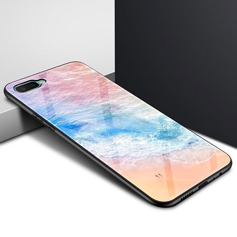 Custodia Silicone Gel Laterale Fantasia Modello Specchio Cover M02 per Oppo K1 Colorato