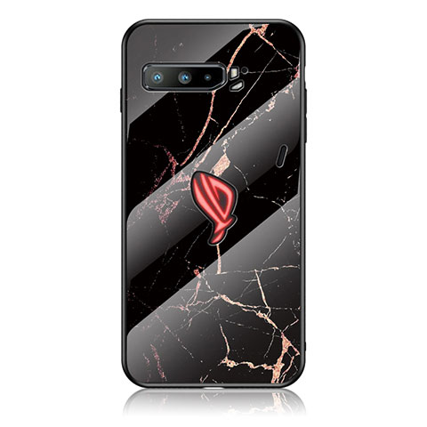 Custodia Silicone Gel Laterale Fantasia Modello Specchio Cover per Asus ROG Phone 3 Oro e Nero