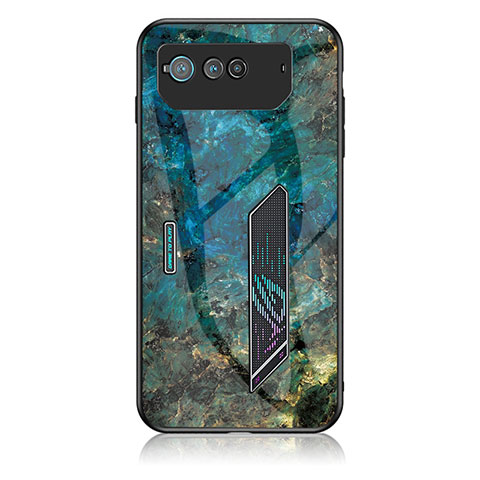 Custodia Silicone Gel Laterale Fantasia Modello Specchio Cover per Asus ROG Phone 6 Pro Blu