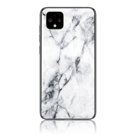 Custodia Silicone Gel Laterale Fantasia Modello Specchio Cover per Google Pixel 4 Bianco