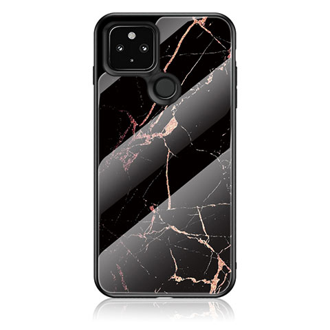 Custodia Silicone Gel Laterale Fantasia Modello Specchio Cover per Google Pixel 4a 5G Oro e Nero