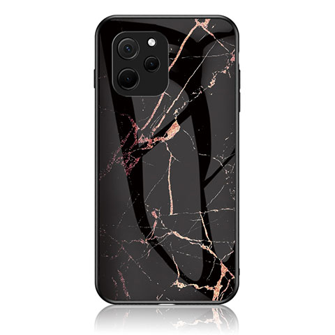 Custodia Silicone Gel Laterale Fantasia Modello Specchio Cover per Huawei Enjoy 50z Oro e Nero