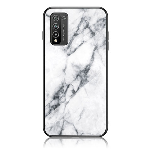 Custodia Silicone Gel Laterale Fantasia Modello Specchio Cover per Huawei Honor 10X Lite Bianco