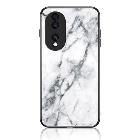 Custodia Silicone Gel Laterale Fantasia Modello Specchio Cover per Huawei Honor 70 Pro 5G Bianco