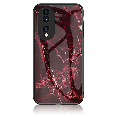 Custodia Silicone Gel Laterale Fantasia Modello Specchio Cover per Huawei Honor 70 Pro 5G Rosso