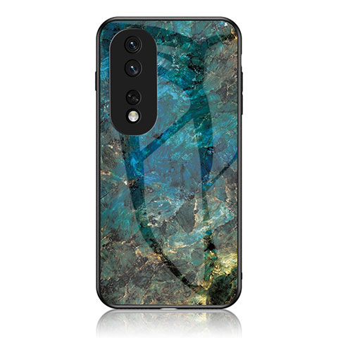 Custodia Silicone Gel Laterale Fantasia Modello Specchio Cover per Huawei Honor 80 Pro 5G Blu