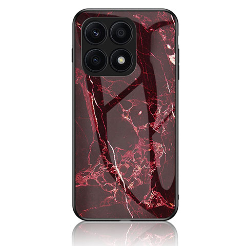 Custodia Silicone Gel Laterale Fantasia Modello Specchio Cover per Huawei Honor X8a 4G Rosso