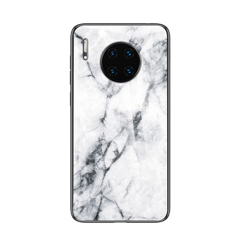 Custodia Silicone Gel Laterale Fantasia Modello Specchio Cover per Huawei Mate 30E Pro 5G Bianco