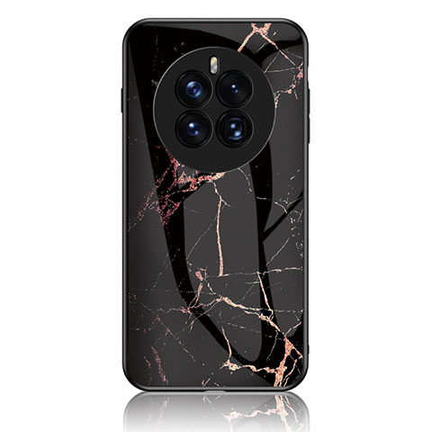 Custodia Silicone Gel Laterale Fantasia Modello Specchio Cover per Huawei Mate 50 Pro Oro e Nero