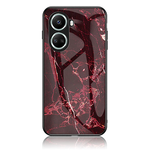 Custodia Silicone Gel Laterale Fantasia Modello Specchio Cover per Huawei Nova 10 SE Rosso