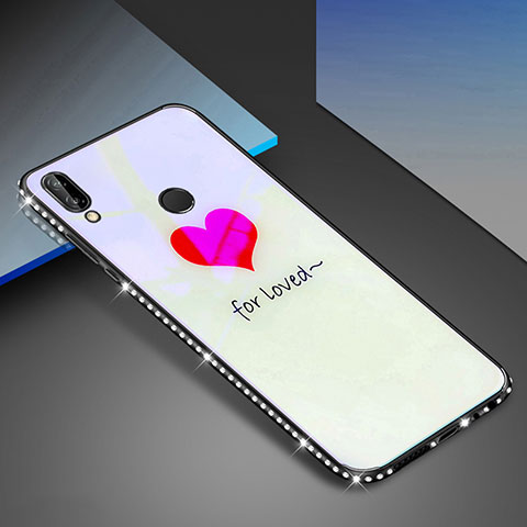 Custodia Silicone Gel Laterale Fantasia Modello Specchio Cover per Huawei Nova 3e Bianco