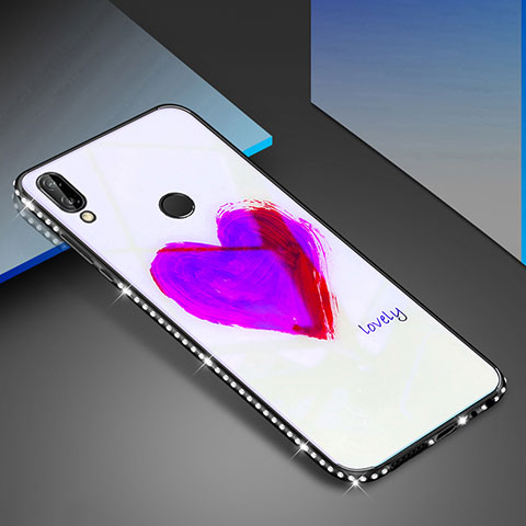 Custodia Silicone Gel Laterale Fantasia Modello Specchio Cover per Huawei Nova 3e Viola