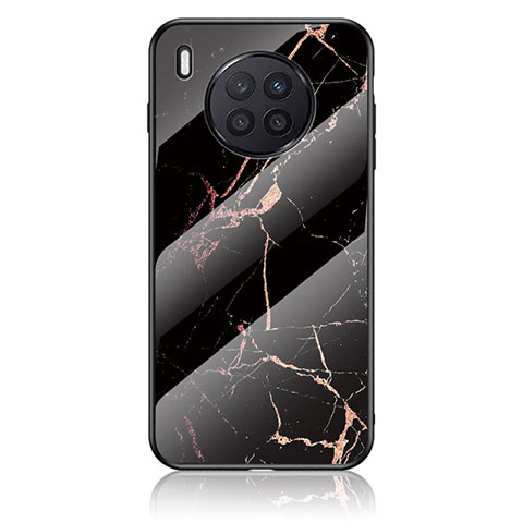 Custodia Silicone Gel Laterale Fantasia Modello Specchio Cover per Huawei Nova 8i Oro e Nero