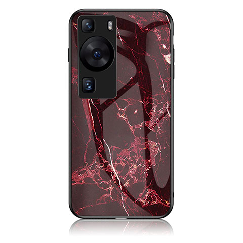 Custodia Silicone Gel Laterale Fantasia Modello Specchio Cover per Huawei P60 Pro Rosso