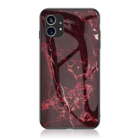 Custodia Silicone Gel Laterale Fantasia Modello Specchio Cover per Nothing Phone 1 Rosso