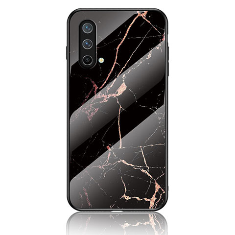 Custodia Silicone Gel Laterale Fantasia Modello Specchio Cover per OnePlus Nord CE 5G Oro e Nero