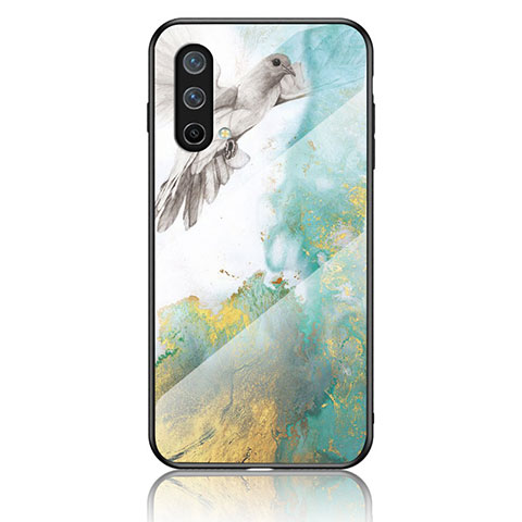 Custodia Silicone Gel Laterale Fantasia Modello Specchio Cover per OnePlus Nord CE 5G Verde