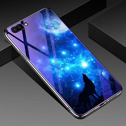 Custodia Silicone Gel Laterale Fantasia Modello Specchio Cover per Oppo A12e Cielo Blu