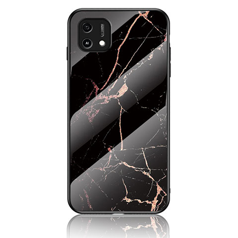 Custodia Silicone Gel Laterale Fantasia Modello Specchio Cover per Oppo A16K Oro e Nero