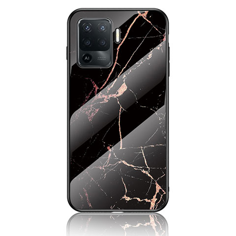 Custodia Silicone Gel Laterale Fantasia Modello Specchio Cover per Oppo F19 Pro Oro e Nero