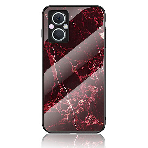 Custodia Silicone Gel Laterale Fantasia Modello Specchio Cover per Oppo F21 Pro 5G Rosso