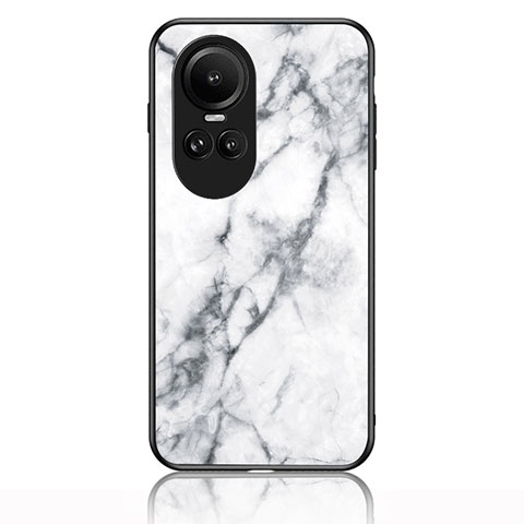 Custodia Silicone Gel Laterale Fantasia Modello Specchio Cover per Oppo Reno10 Pro 5G Bianco