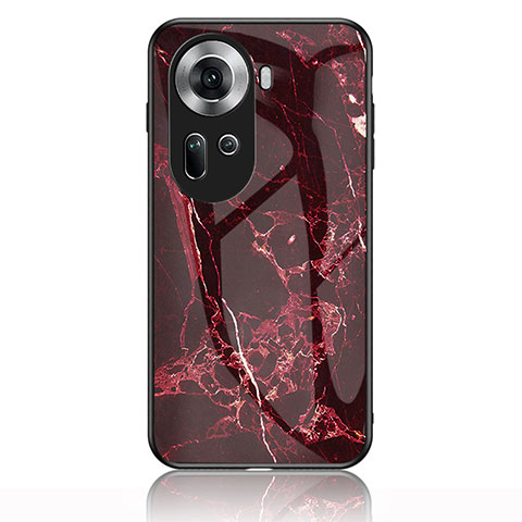 Custodia Silicone Gel Laterale Fantasia Modello Specchio Cover per Oppo Reno11 5G Rosso