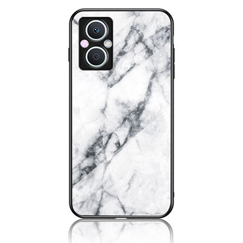 Custodia Silicone Gel Laterale Fantasia Modello Specchio Cover per Oppo Reno7 Lite 5G Bianco