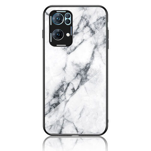 Custodia Silicone Gel Laterale Fantasia Modello Specchio Cover per Oppo Reno7 Pro 5G Bianco