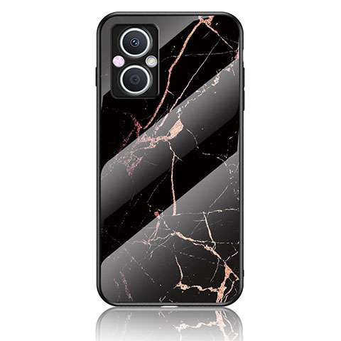 Custodia Silicone Gel Laterale Fantasia Modello Specchio Cover per Oppo Reno8 Z 5G Oro e Nero